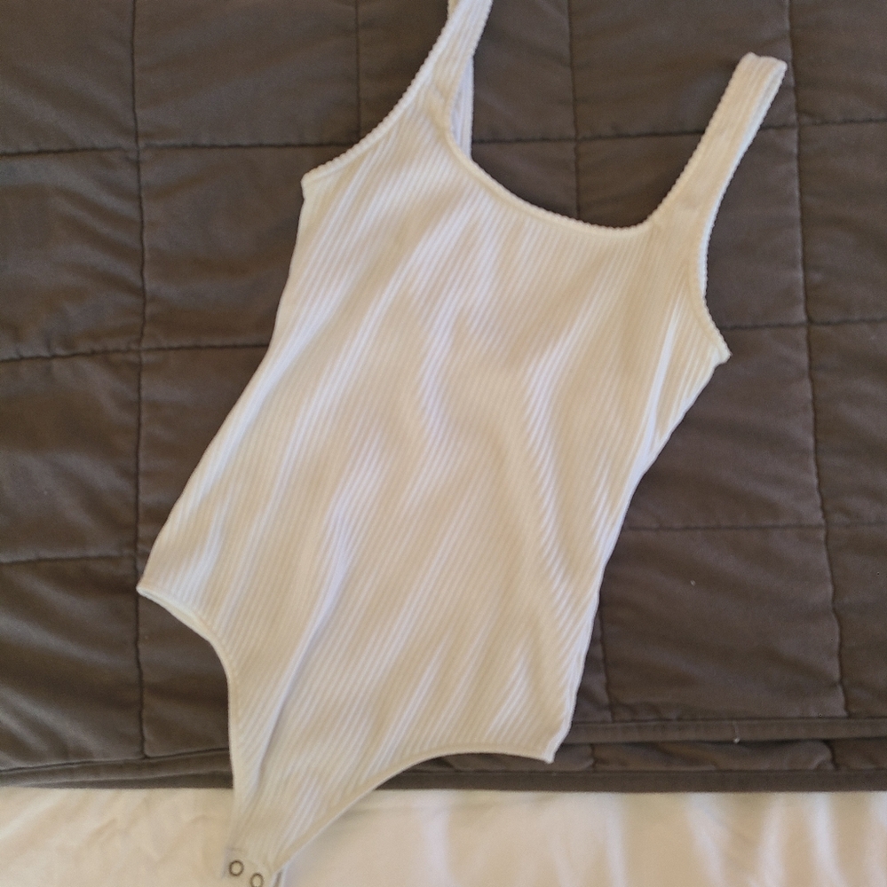 White Ribbed Bodysuit